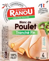 Blanc de poulet sup tranche fin 4t 100g