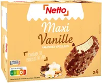 Maxi vanille (G) enrobage chocolat au lait - amandes x4 - 120mL