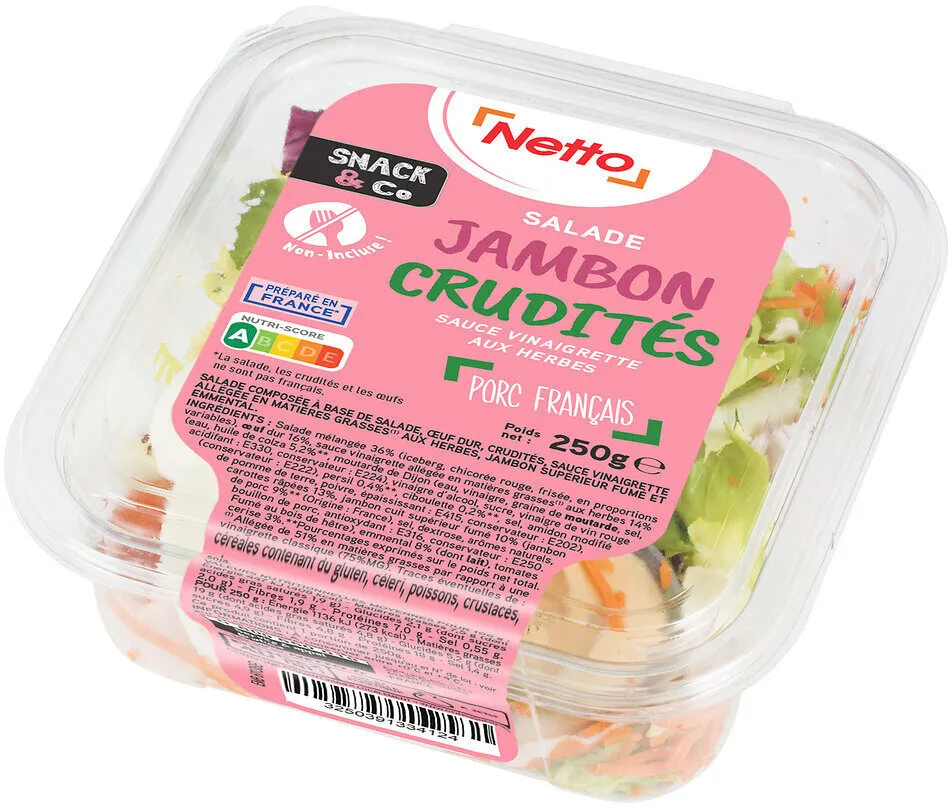 Bol snacking 250g jambon crudites
