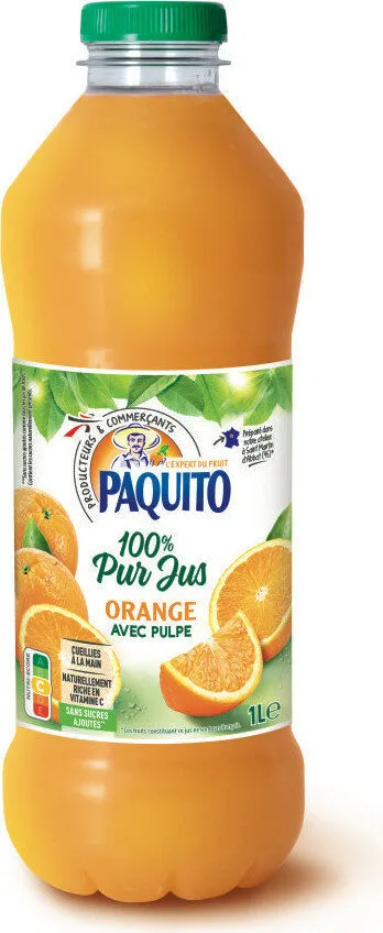 100% pur jus orange avec pulpe