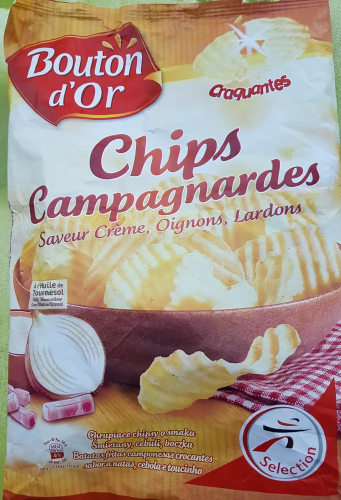 Chips campagnardes saveur crème/oignons/lardons