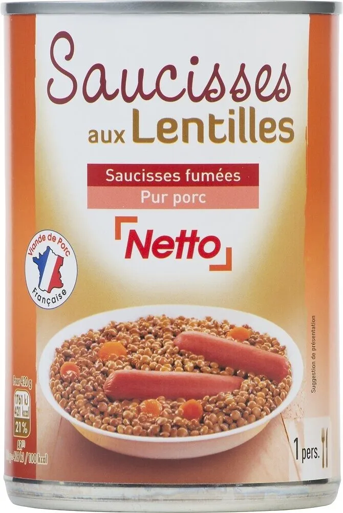 Saucisses aux lentilles 420g