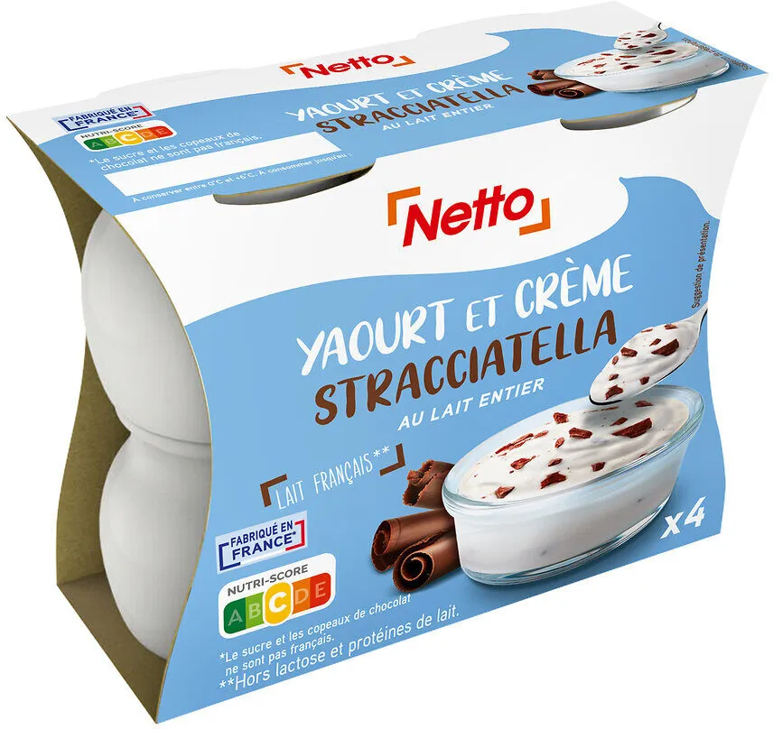 Yaourt et creme stracciatella 4x125