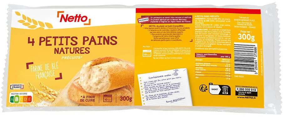 4 Petits Pains Précuits 300g