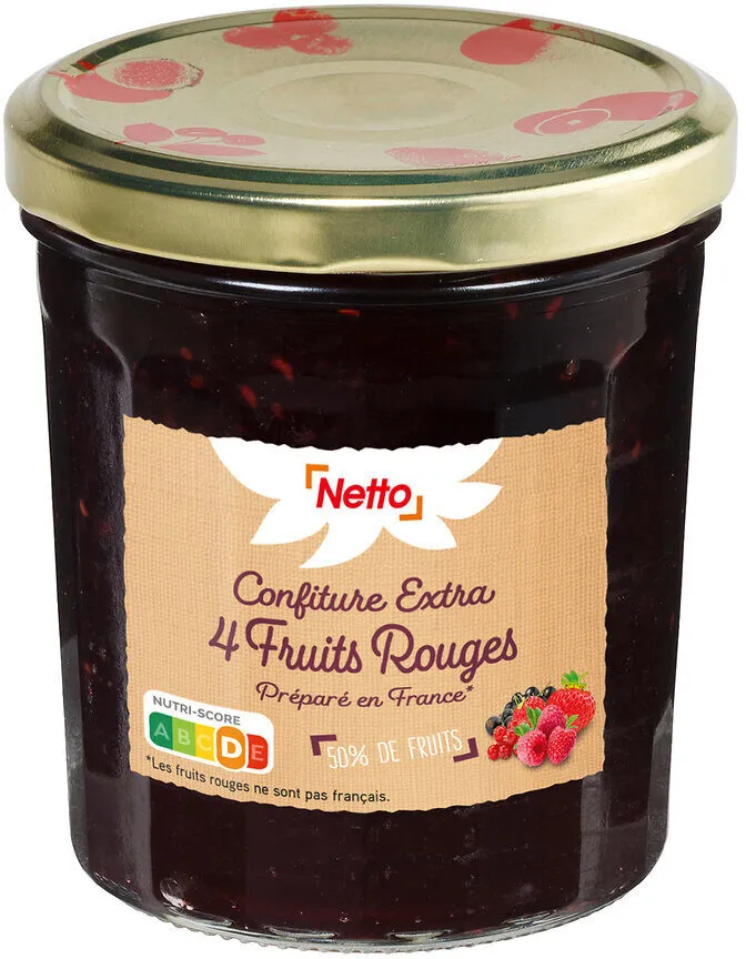 CONFITURE EXTRA 4 fruits rouges 50% fruits
