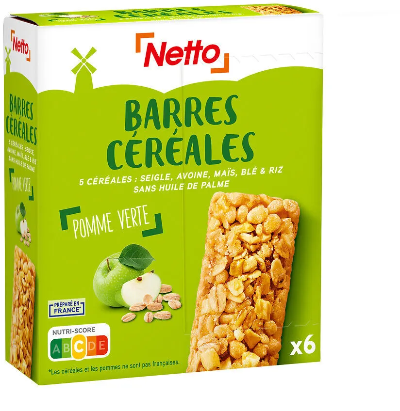 Barres céréalières à la pomme x6 - 125 g