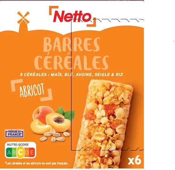 Barres céréalières à l'abricot x6 - 125 g