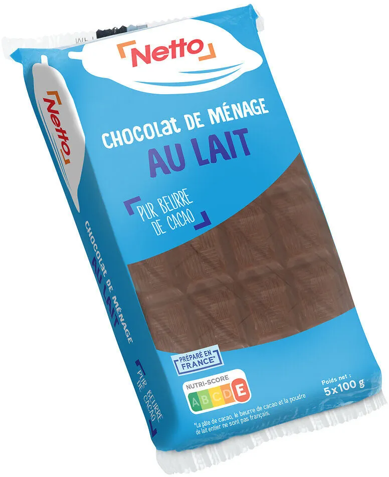 Tablette lot nu chocolat au lait - 5x100g