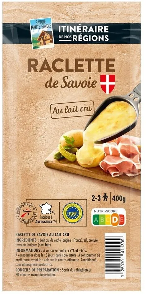Raclette de savoie igp au lait cru 400g