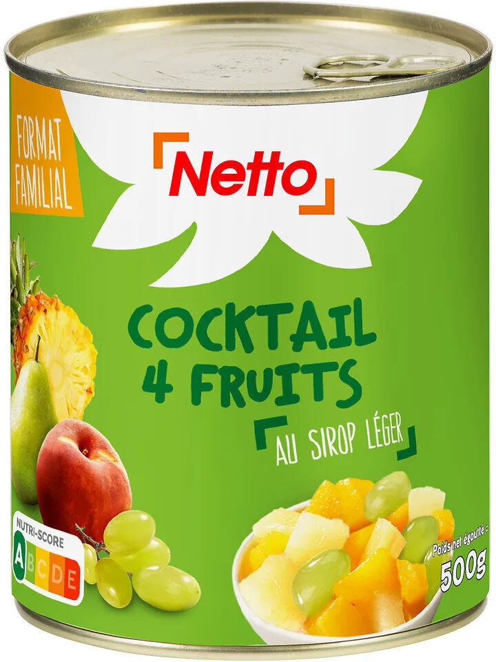 Cocktail 4 fruits au sirop léger - boîte 4/4