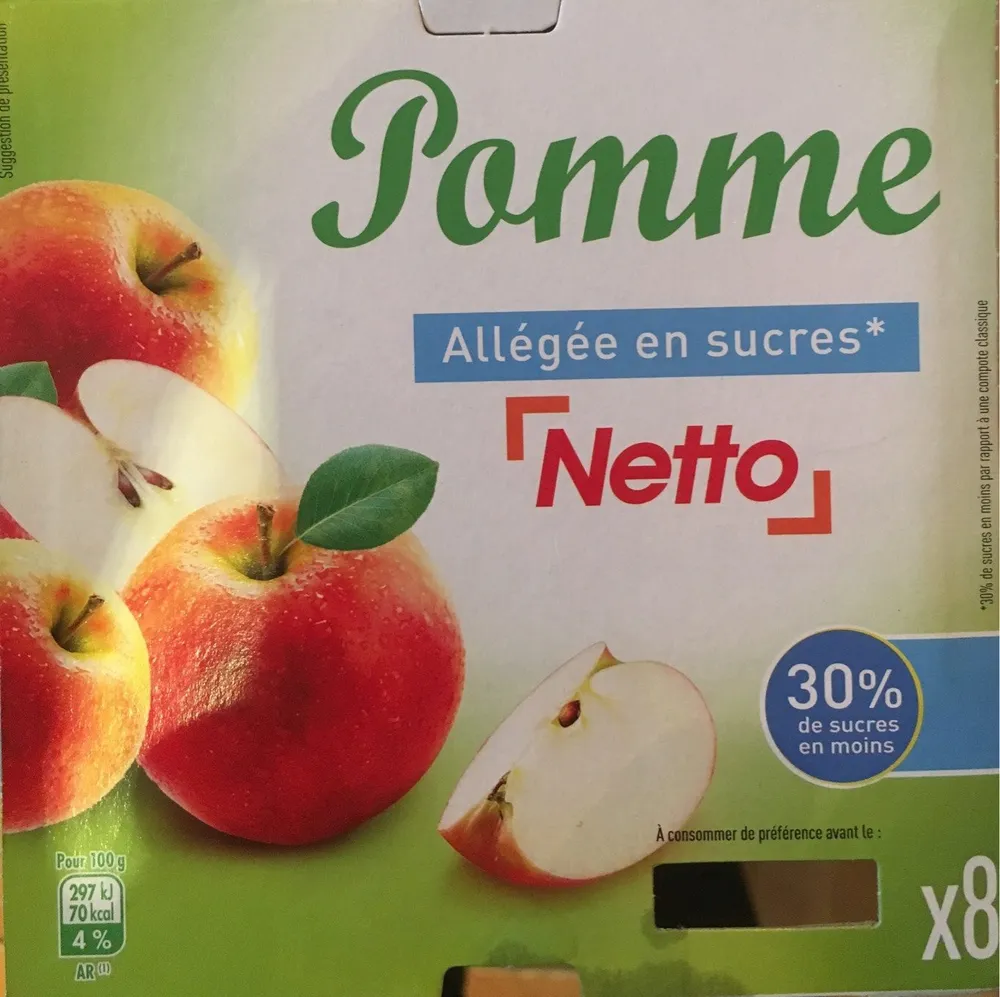 COUPELLES Compote de pommes allégée en sucres - 8 x 100 g