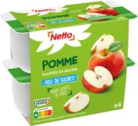 COUPELLES Compote de pommes allégée en sucres - 4 x 100 g