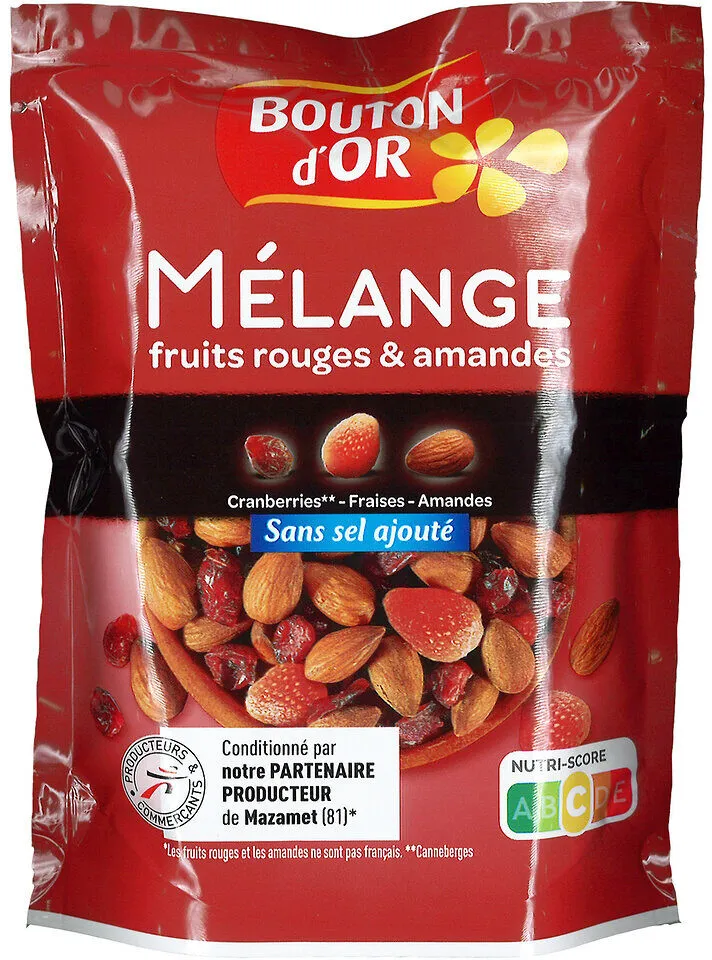 Mélange fruits rouges et amandes sans sel ajouté