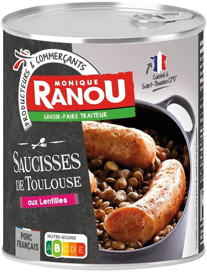 Saucisses de Toulouse cuisinées aux lentilles 420g