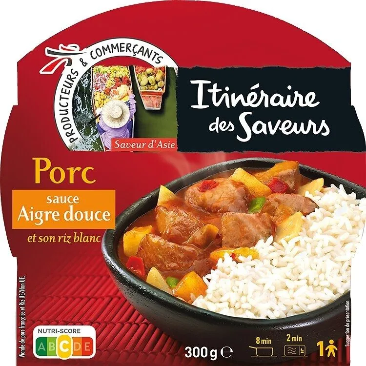 Porc sauce aigre douce riz blanc