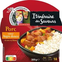 Porc sauce aigre douce riz blanc