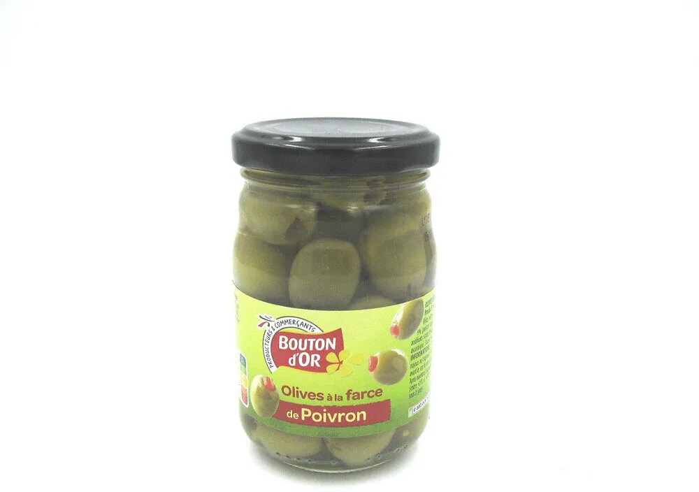 Bocal 21 cl d'olives à la farce de poivron - 120 g
