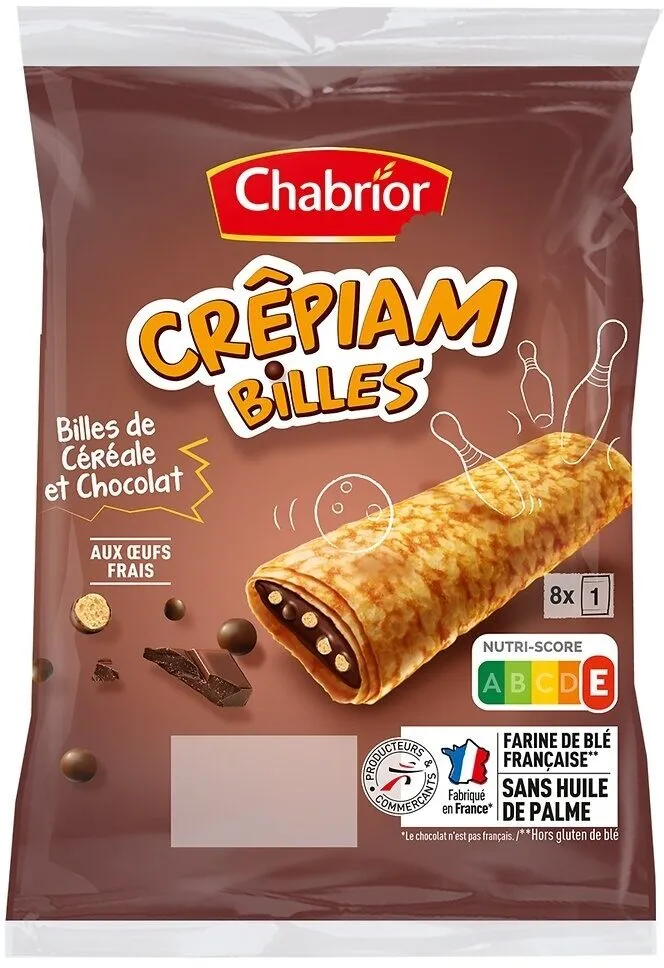 Crêpes fourrées au chocolat et aux billes de céréales x8 - 256 g - P'tits Prods