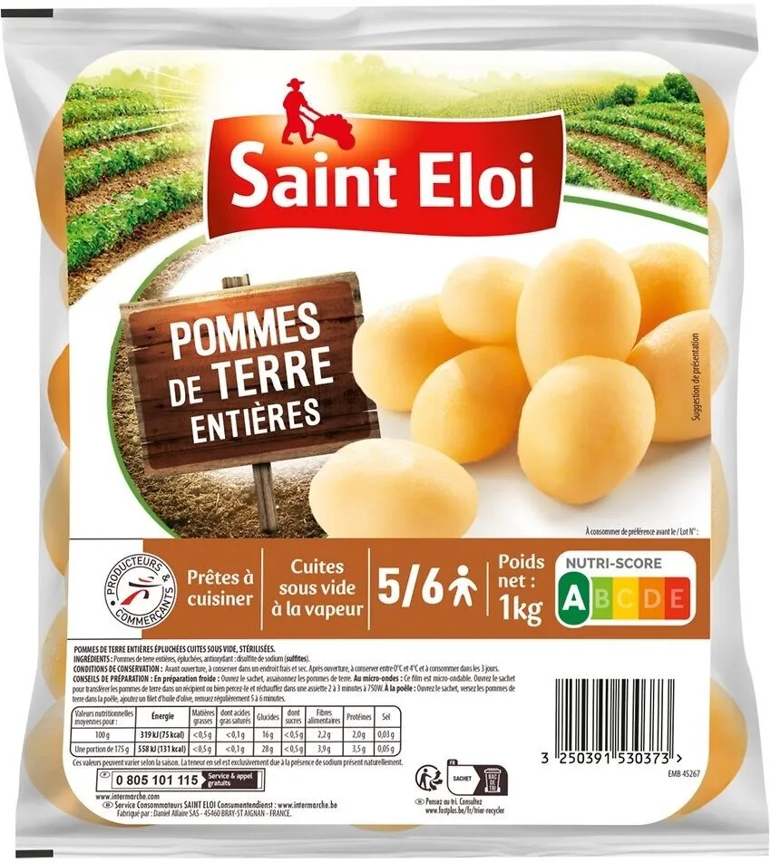 Pommes de terres ent. eplu. 1kg