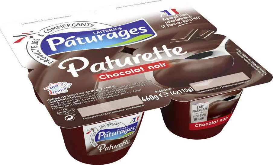 Paturette - crème dessert chocolat noir