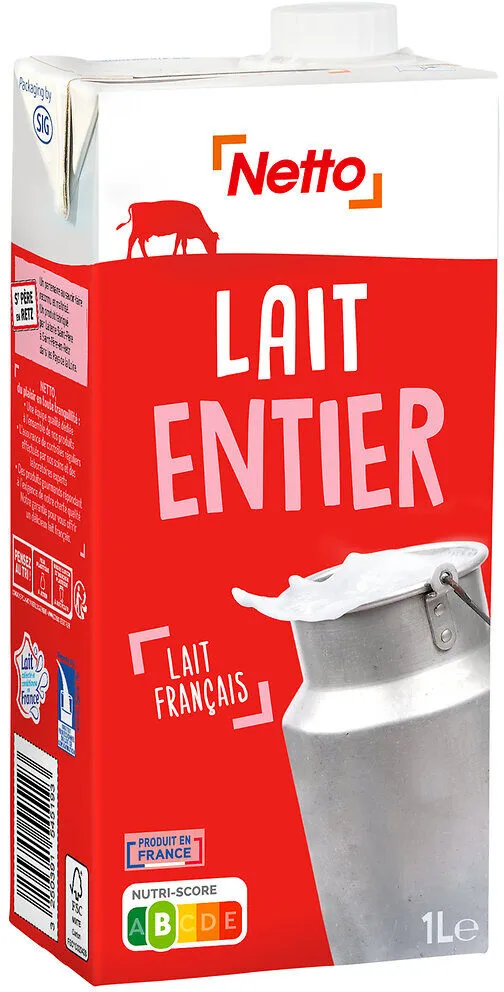 Lait uht entier bq 1l