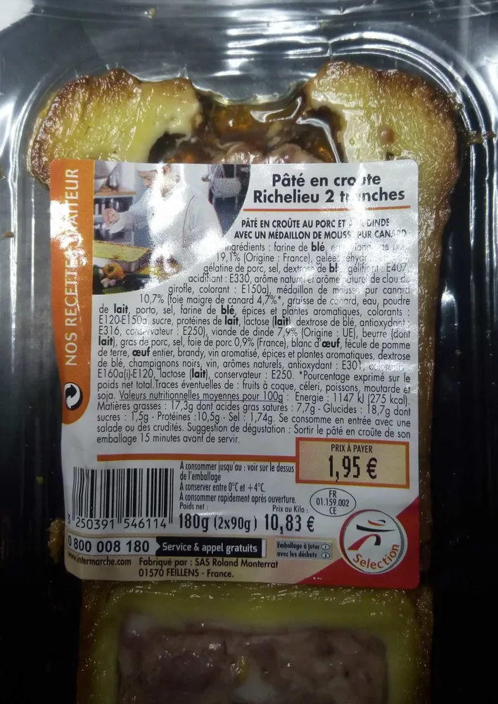 Pâté en Croûte Richelieu 2 Tranches