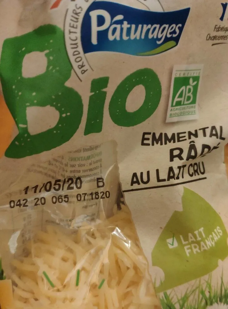 emmental râpé au lait cru bio