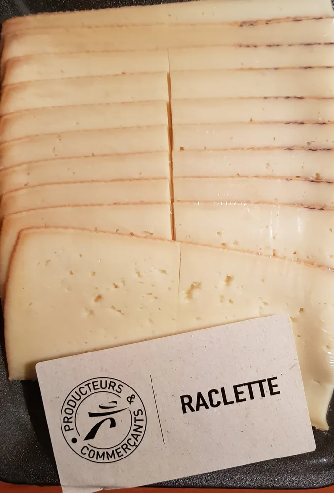Raclette au lait pasteurisé en tranches, nature