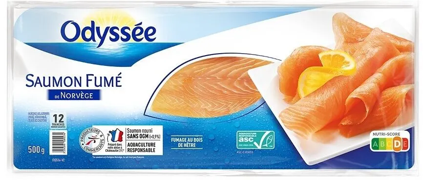 Saumon fumé Norvège 12tr - ASC - 500g
