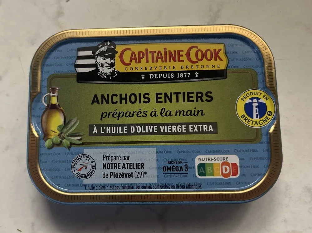 Anchois entiers à l'huile d'olive vierge extra