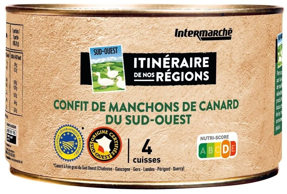 Confit de manchons de canard du sud ouest 1350g
