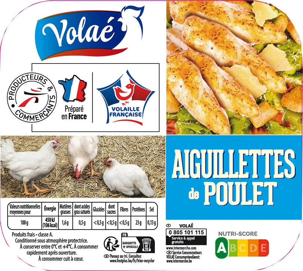 Aiguillettes de poulet blanc - 200g environ