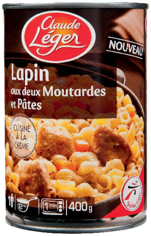 Lapin aux deux moutardes et pâtes 400g