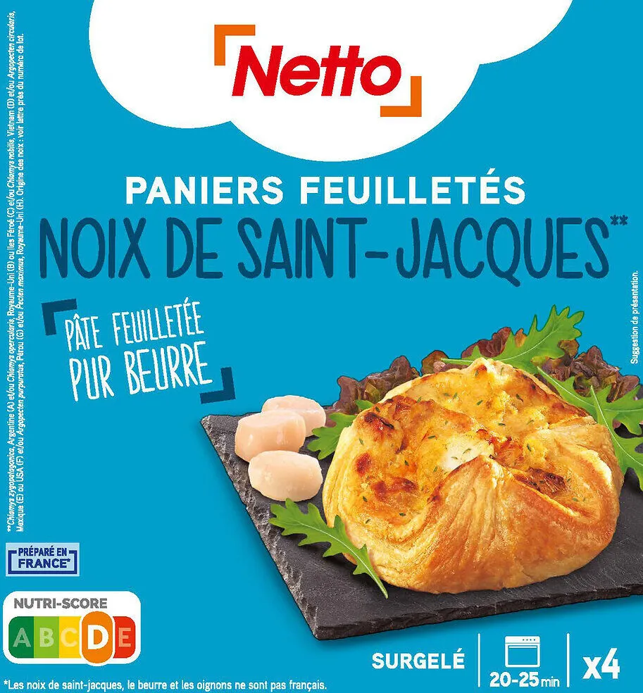 4 Paniers feuilletés Saint Jacques - 4 x 100g