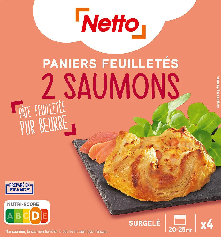 4 Paniers feuilletés aux 2 saumons - 4 x 100g