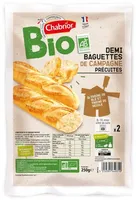 Demi baguettes de campagne précuites BIO -250g