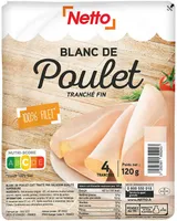 Blanc de poulet sup tranche fin 4t 120g