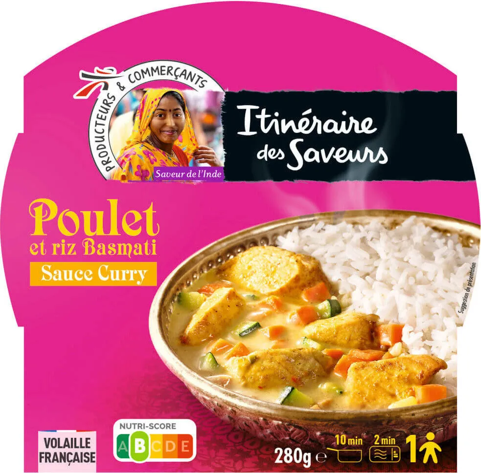 Poulet et riz basmati sauce curry