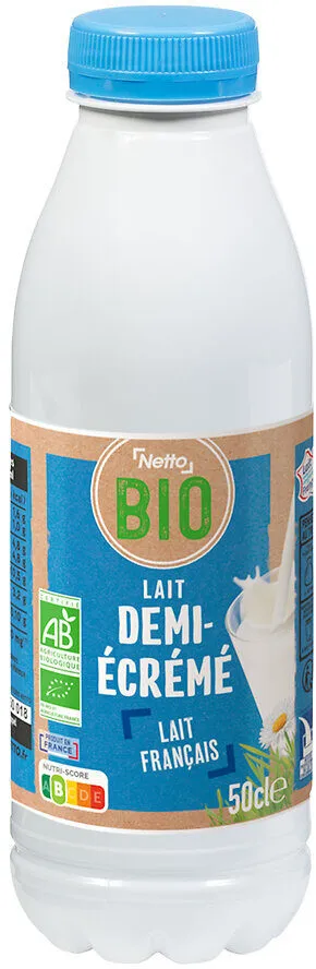 Lait uht 1/2 ecreme bio bt 50cl