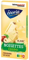 Tablette bloc chocolat blanc aux noisettes entières - 200g