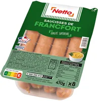 SAUCISSES FRANCFORT x8 470g NETTO Massif TRAD