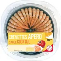 Couronne queues de crevettes cuites asc sauce cocktail 130g
