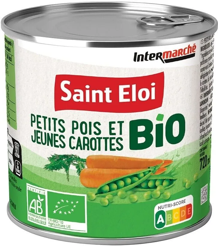Petits pois carottes BIO - 720 mL
