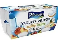 YAOURT A LA GRECQUE SUR LIT DE FRUITS 4X150G - pêche, poire