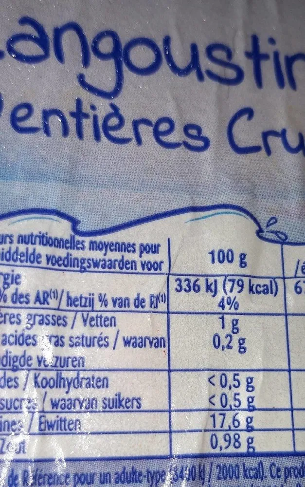 Langoustines entieres crues 1kg