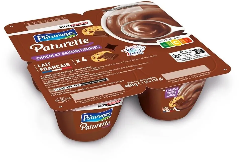 Cd chocolat cookies paturages 4x115g