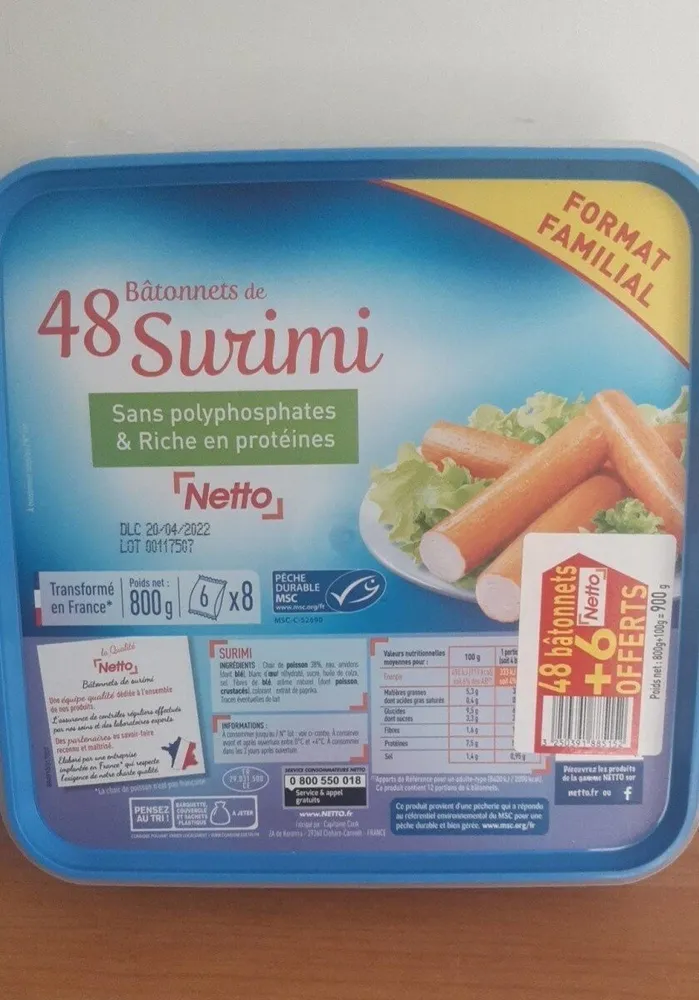48 bâtonnets de surimi