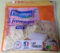 3 fromages : Maasdam - Emmental - Mozzarella Râpé