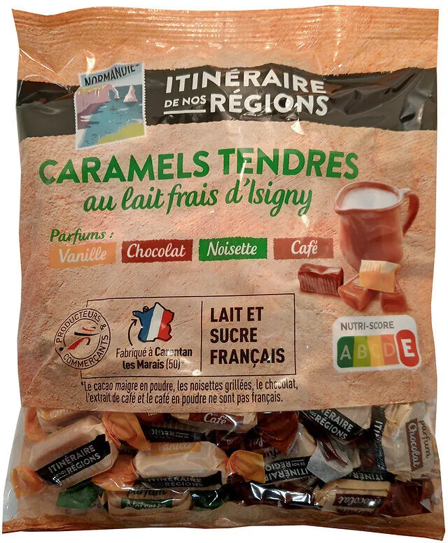 Caramels tendres au lait frais d'Isigny aromatisés - 350g