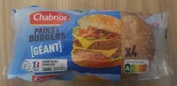 Pains pour hamburger géants x4